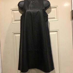 H&M Black Vegan Leather Shift Dress